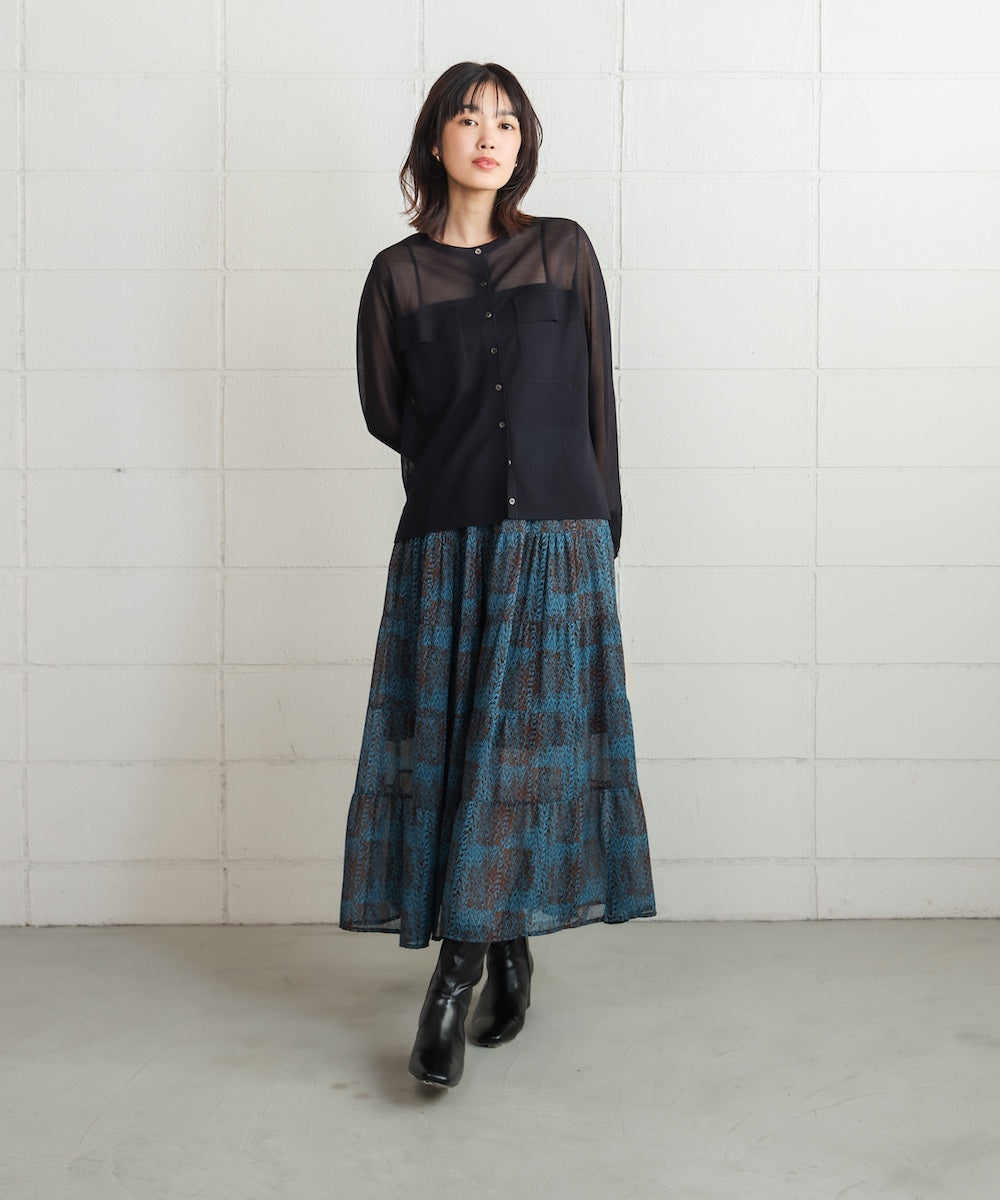 柄ティアードスカート