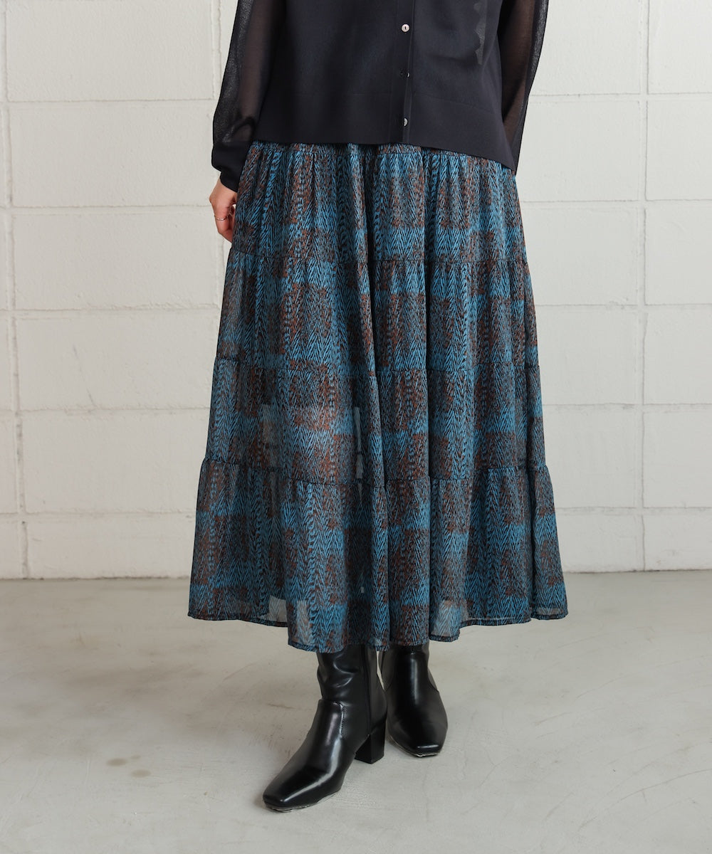 柄ティアードスカート