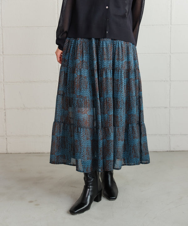 柄ティアードスカート