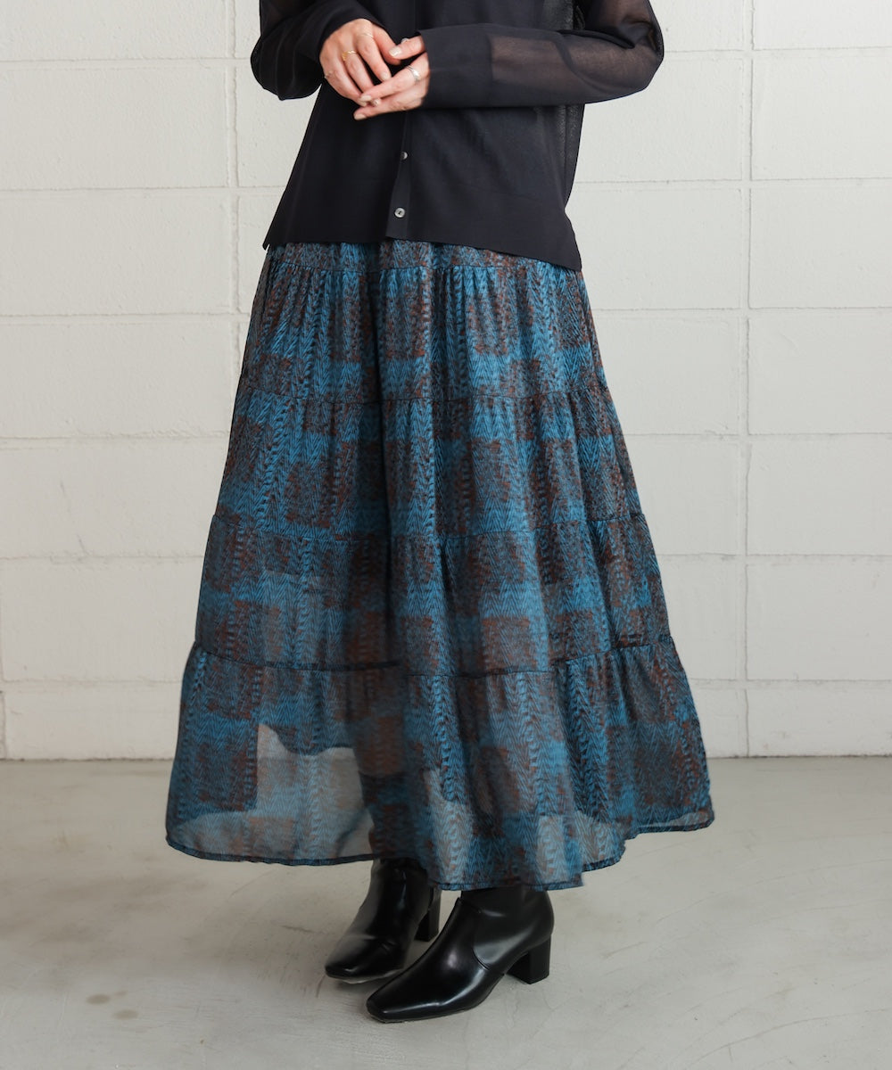 柄ティアードスカート