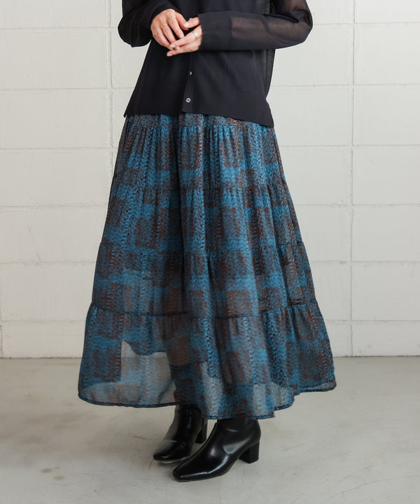 柄ティアードスカート
