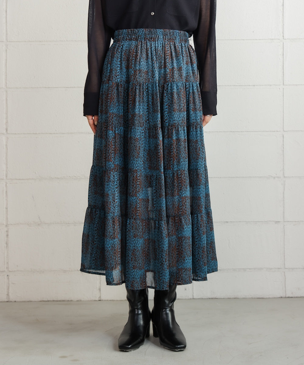 柄ティアードスカート