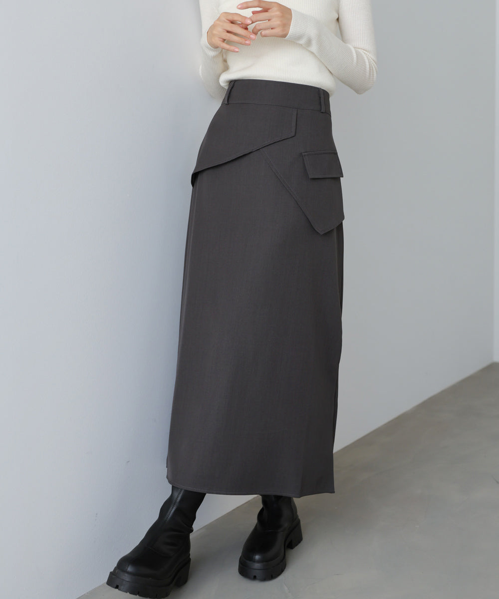 レイヤードデザイン Iラインスカート