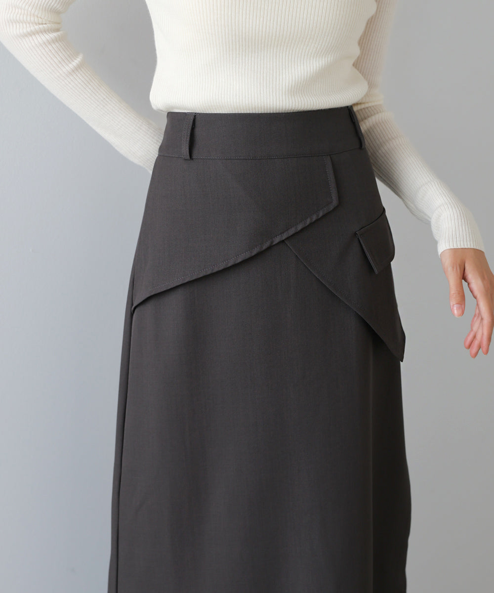 レイヤードデザイン Iラインスカート