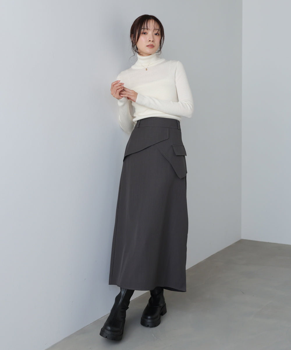 レイヤードデザイン Iラインスカート