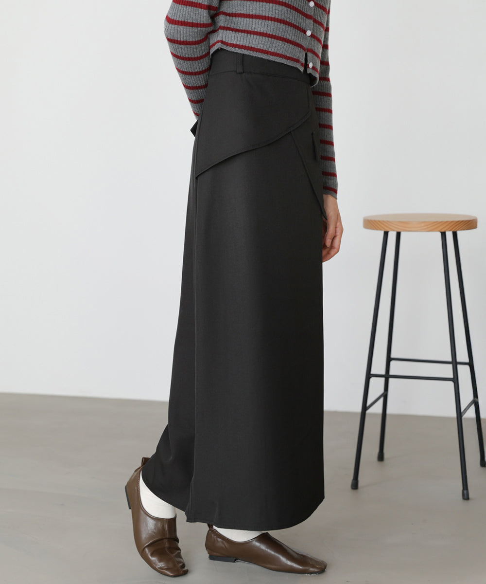 レイヤードデザイン Iラインスカート