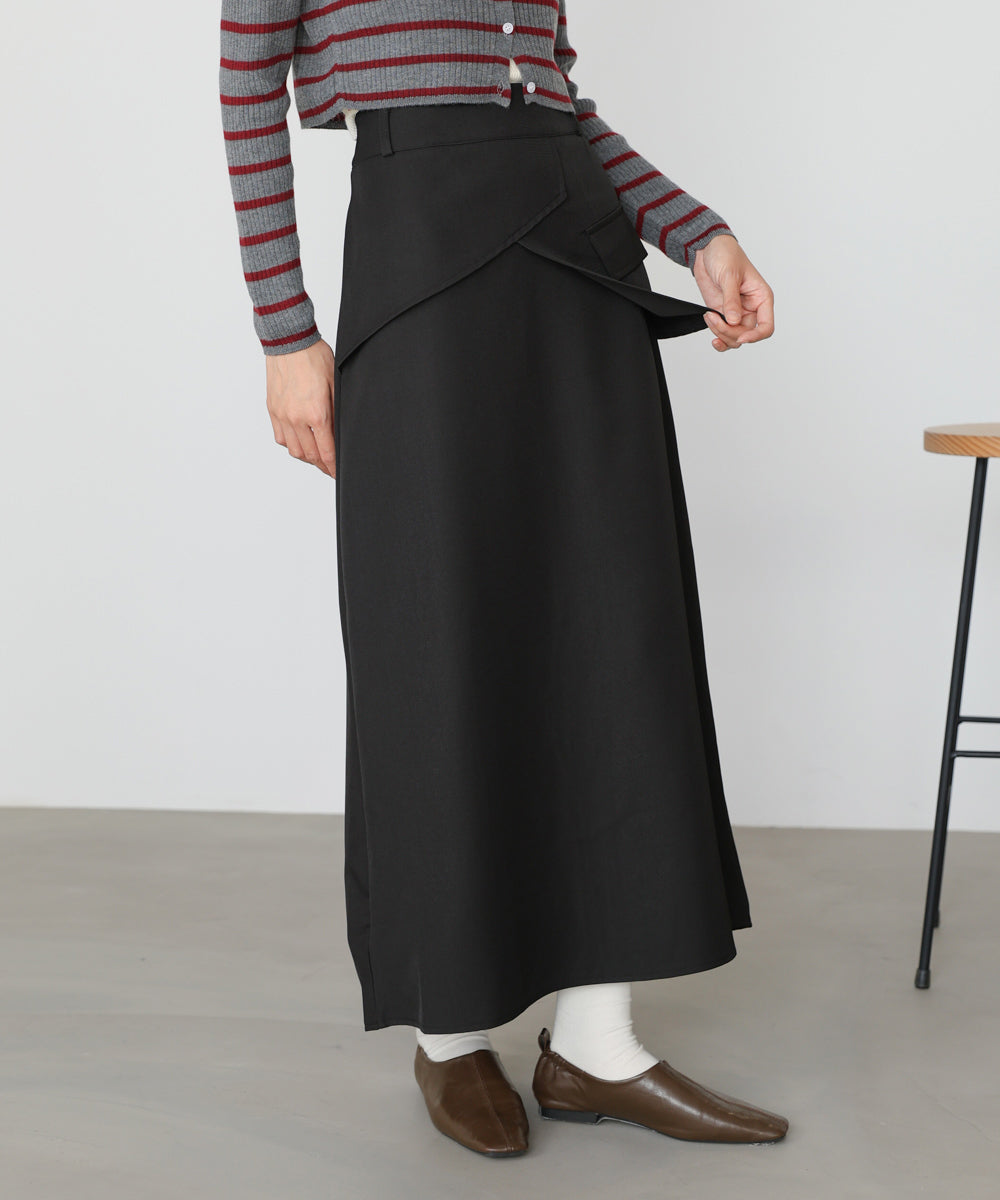 レイヤードデザイン Iラインスカート