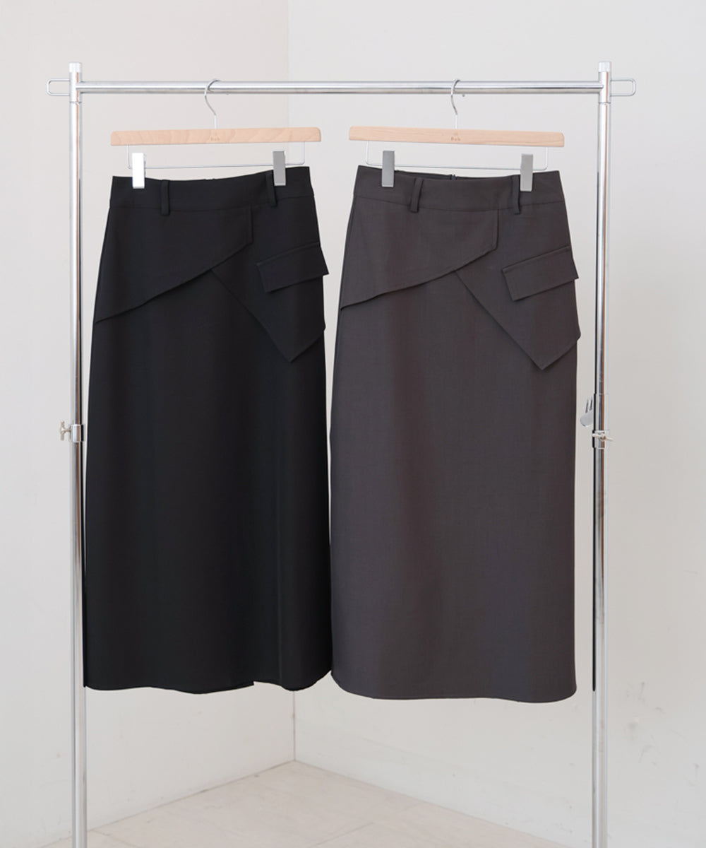 レイヤードデザイン Iラインスカート