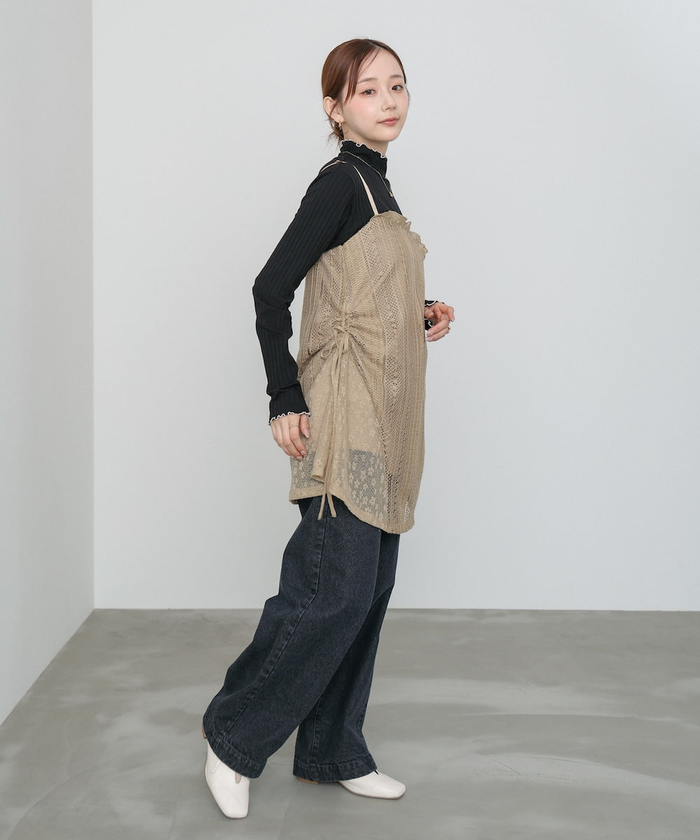 レースドッキングミニキャミワンピース