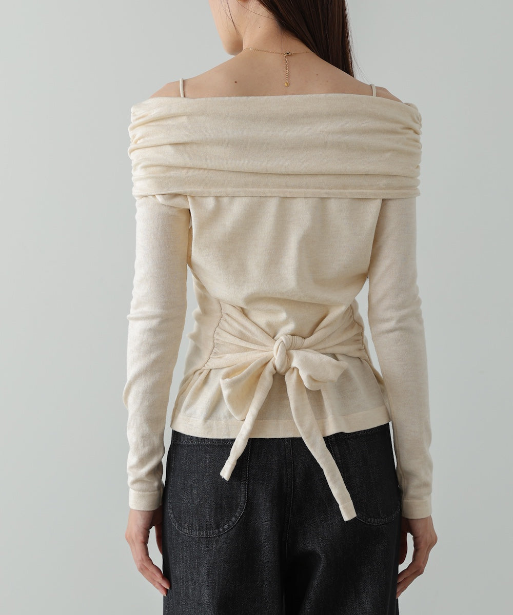 オフショルウエストマークトップス