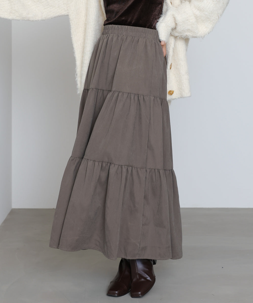 ピーチスキンティアードスカート