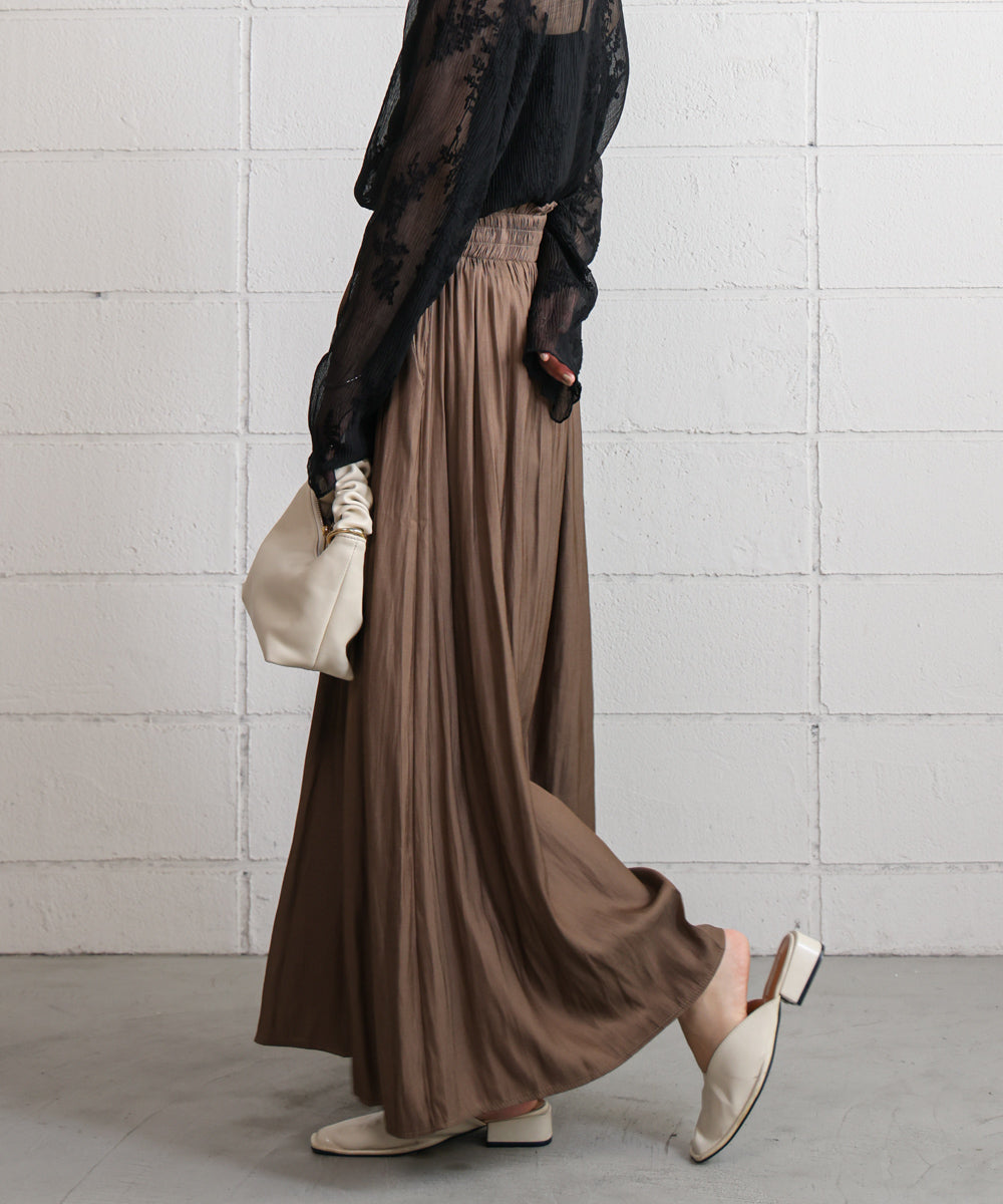 ギャザーウエストワイドパンツ