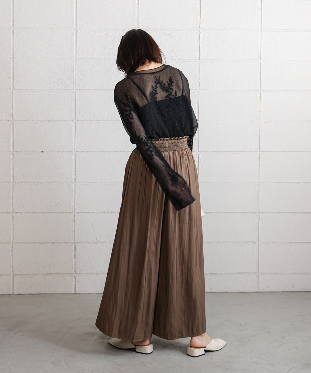 ギャザーウエストワイドパンツ