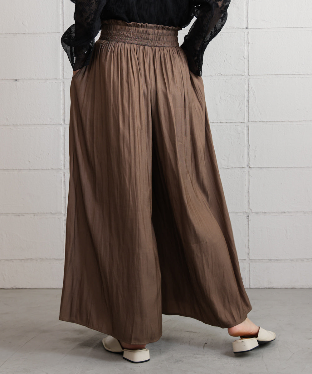 ギャザーウエストワイドパンツ