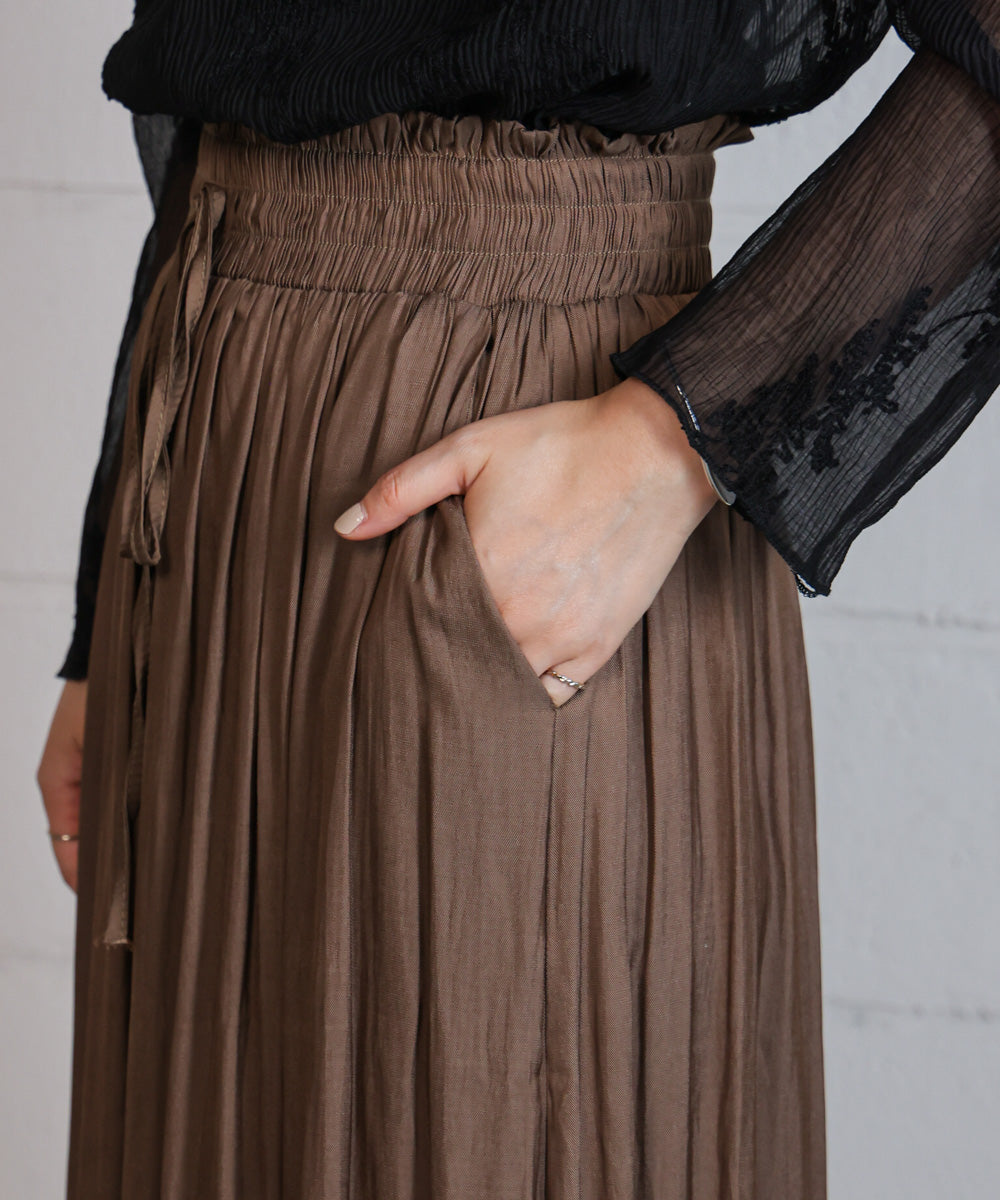 ギャザーウエストワイドパンツ