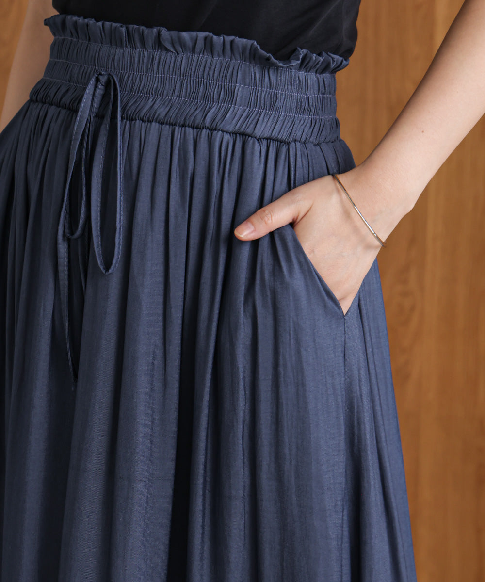 ギャザーウエストワイドパンツ