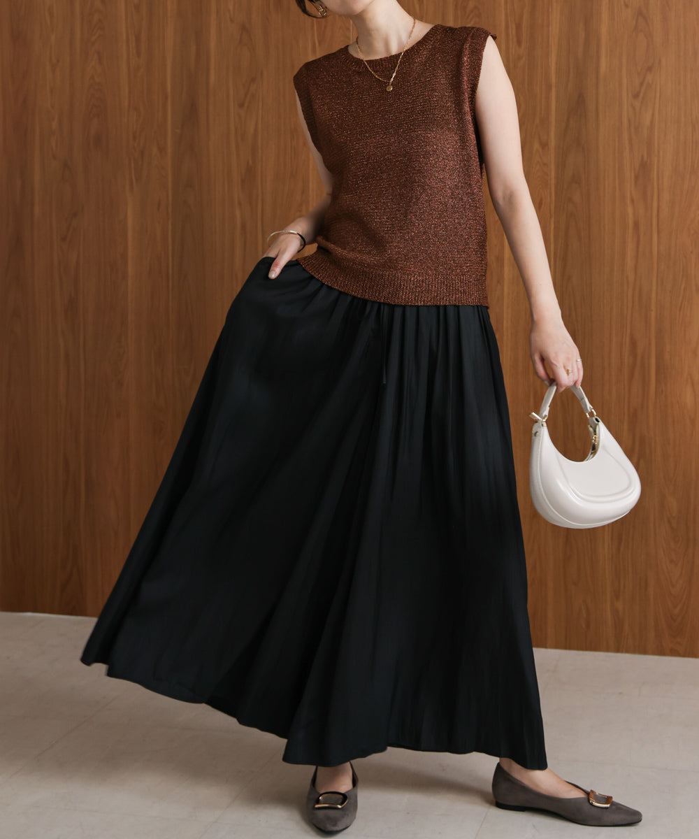 ギャザーウエストワイドパンツ