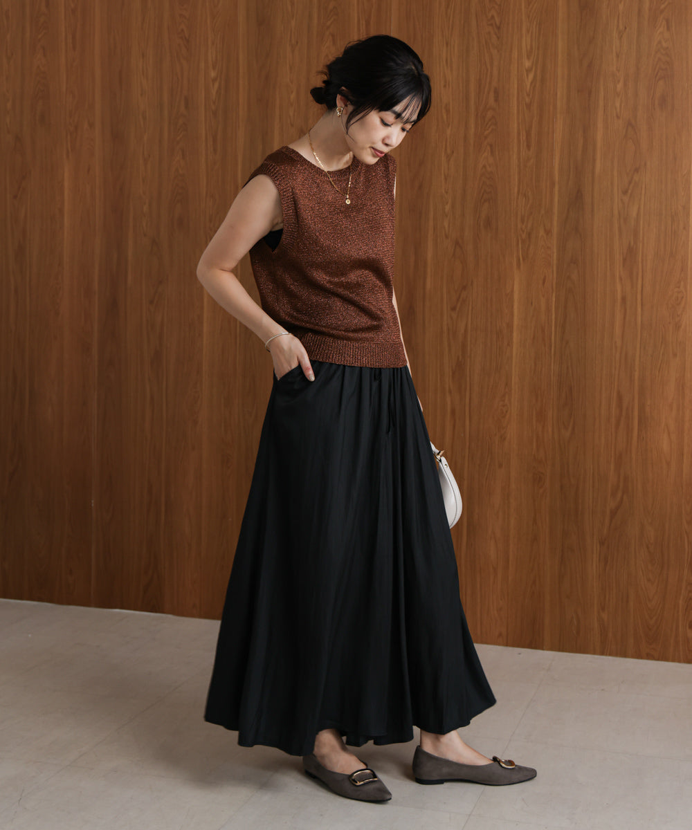 ギャザーウエストワイドパンツ