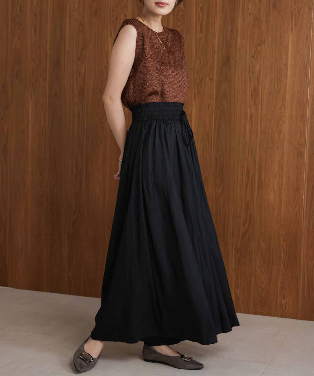 ギャザーウエストワイドパンツ