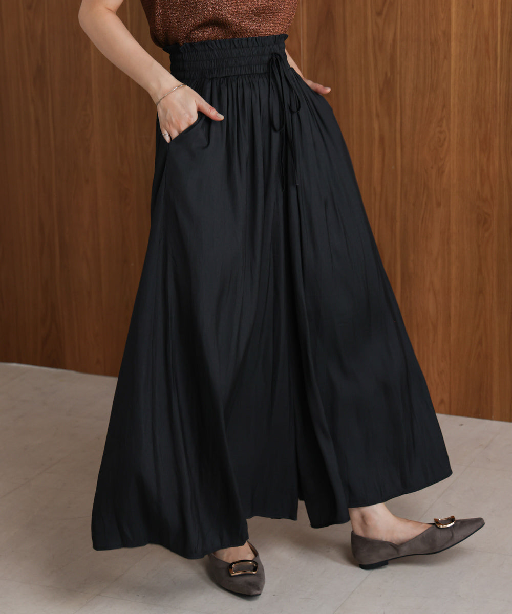 ギャザーウエストワイドパンツ