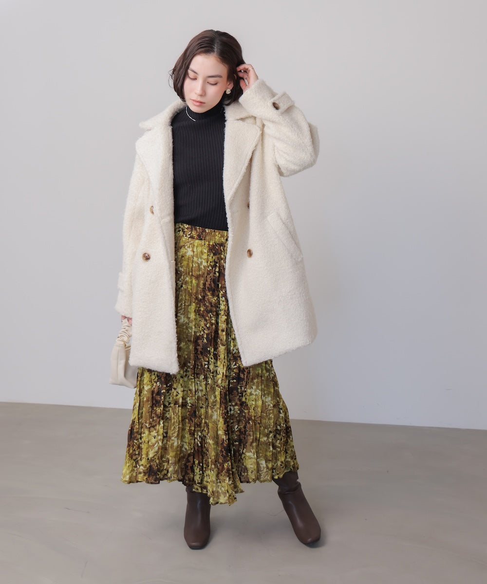 オータムカラー柄プリーツスカート