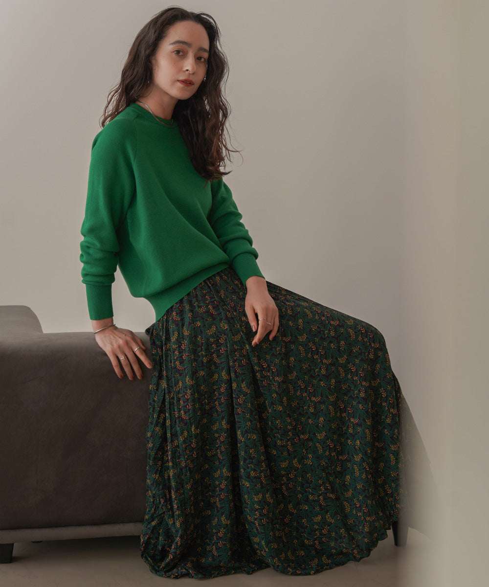 オータムカラー柄プリーツスカート