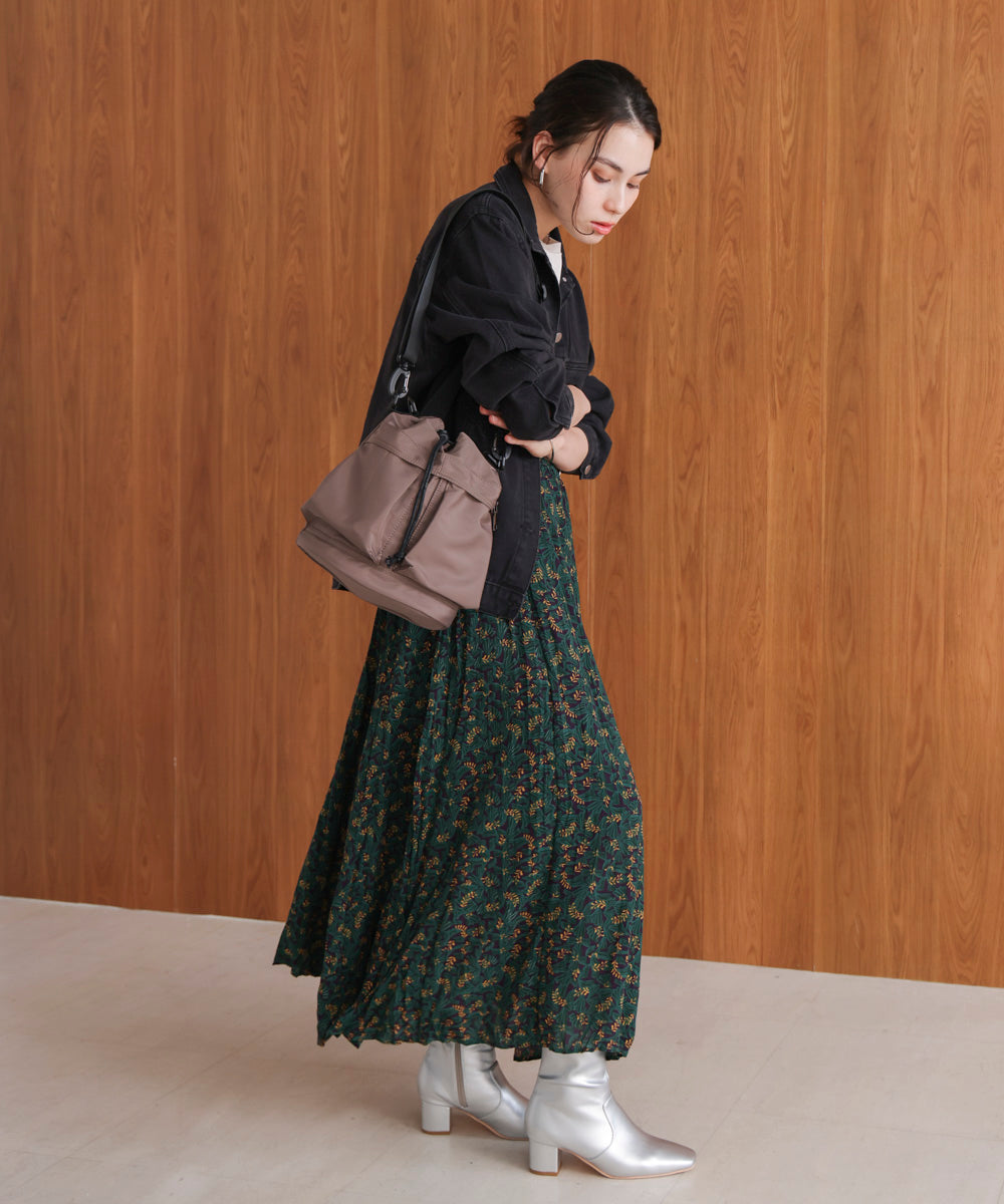 オータムカラー柄プリーツスカート