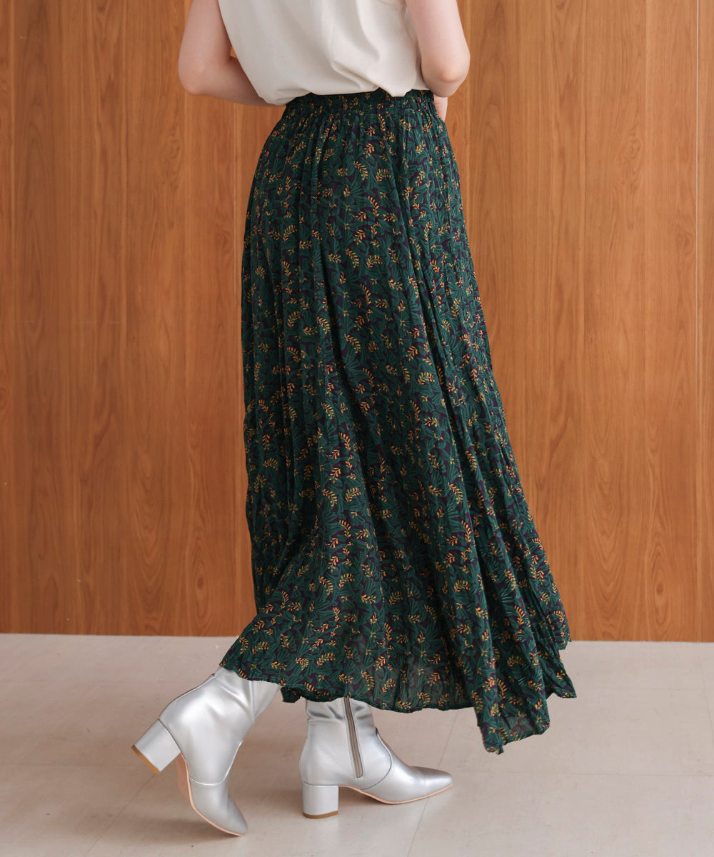 オータムカラー柄プリーツスカート