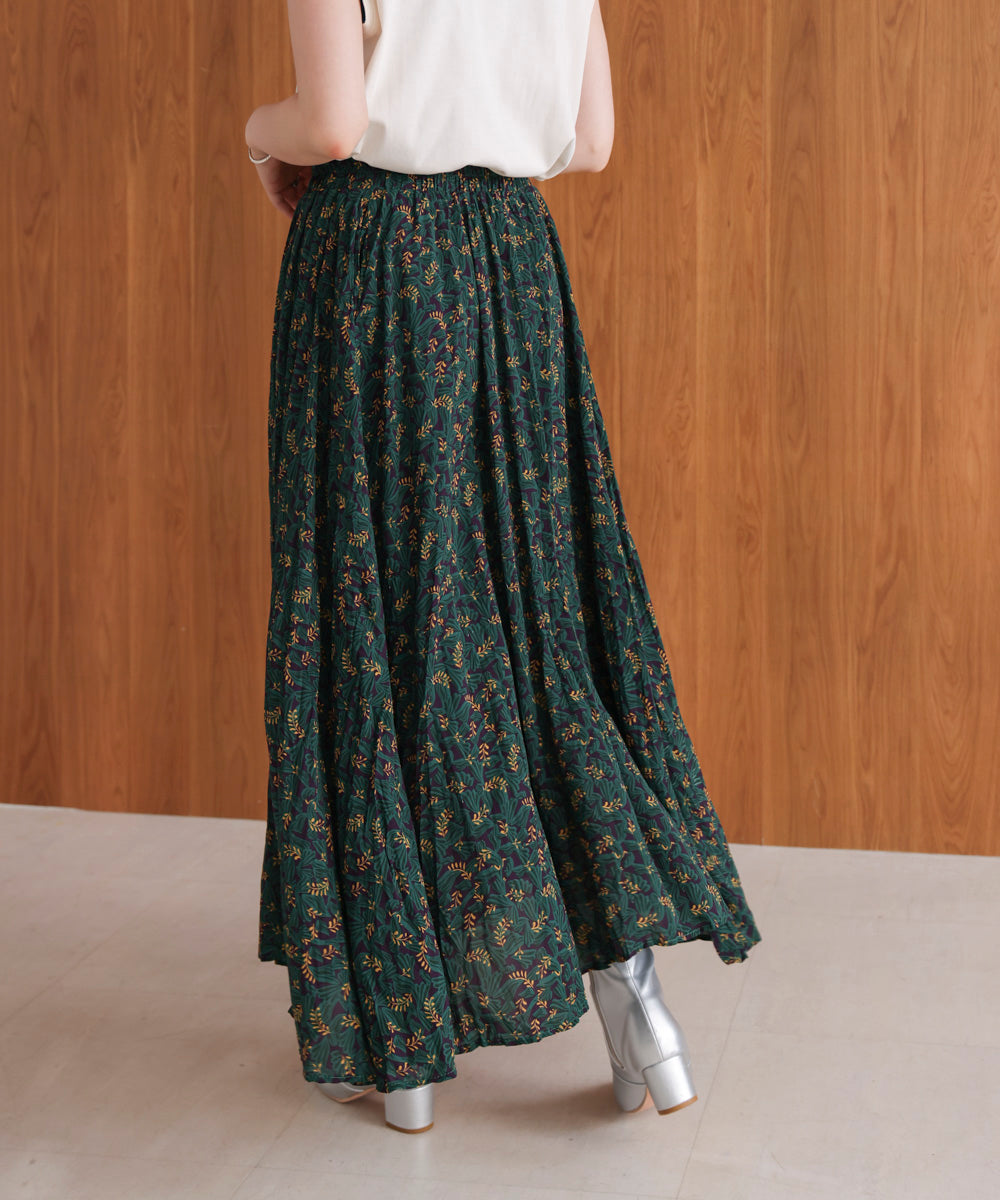 オータムカラー柄プリーツスカート