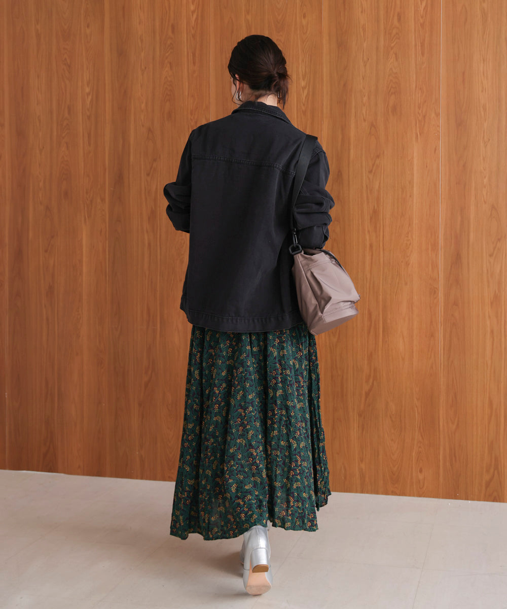 オータムカラー柄プリーツスカート