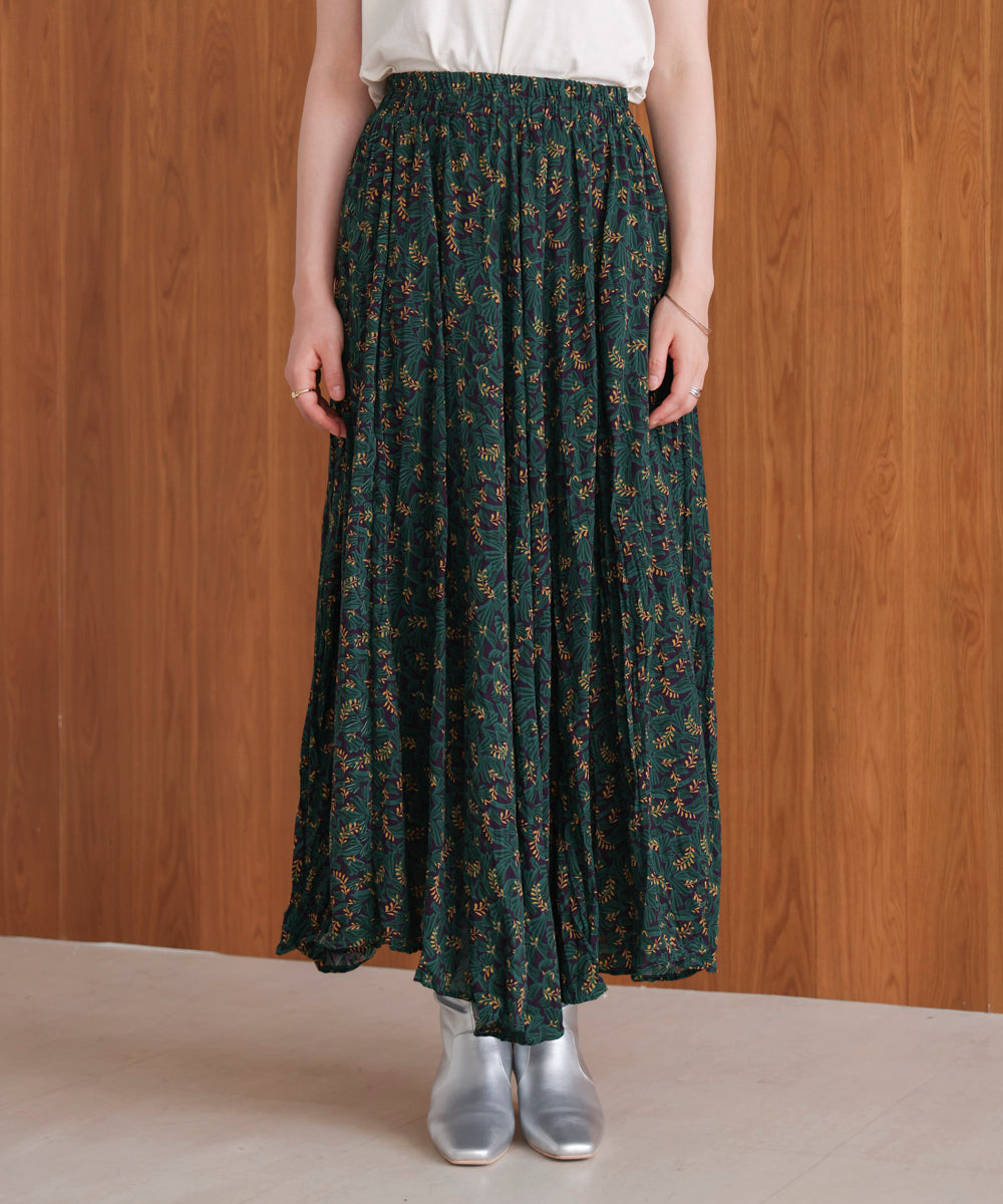 オータムカラー柄プリーツスカート