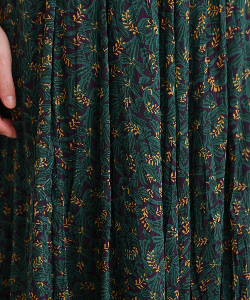 オータムカラー柄プリーツスカート