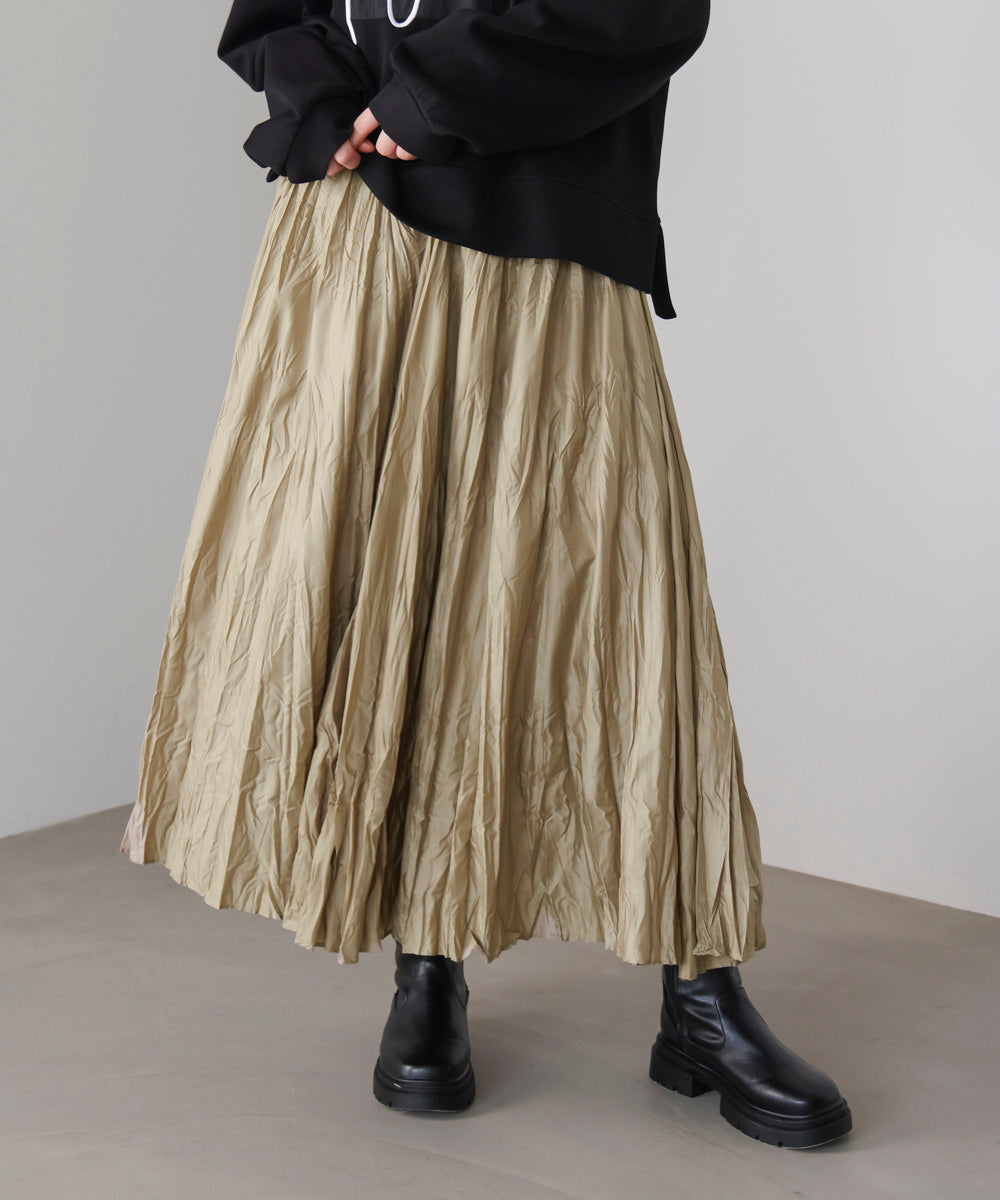 ワッシャーマットサテンスカート