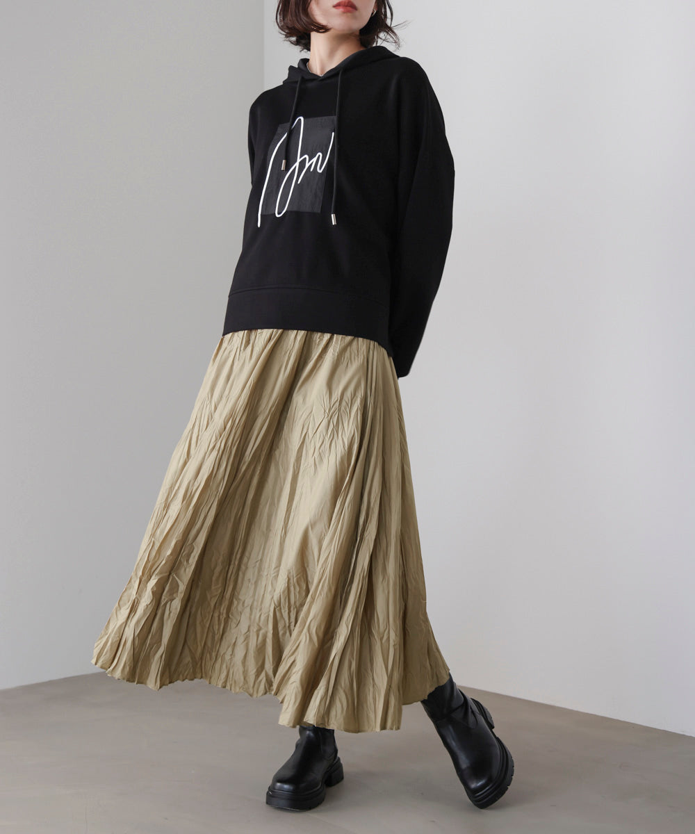ワッシャーマットサテンスカート