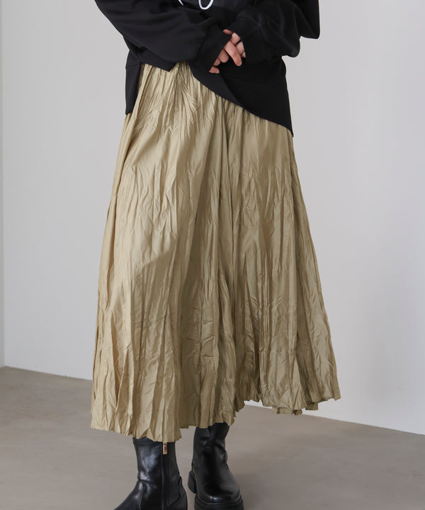 ワッシャーマットサテンスカート