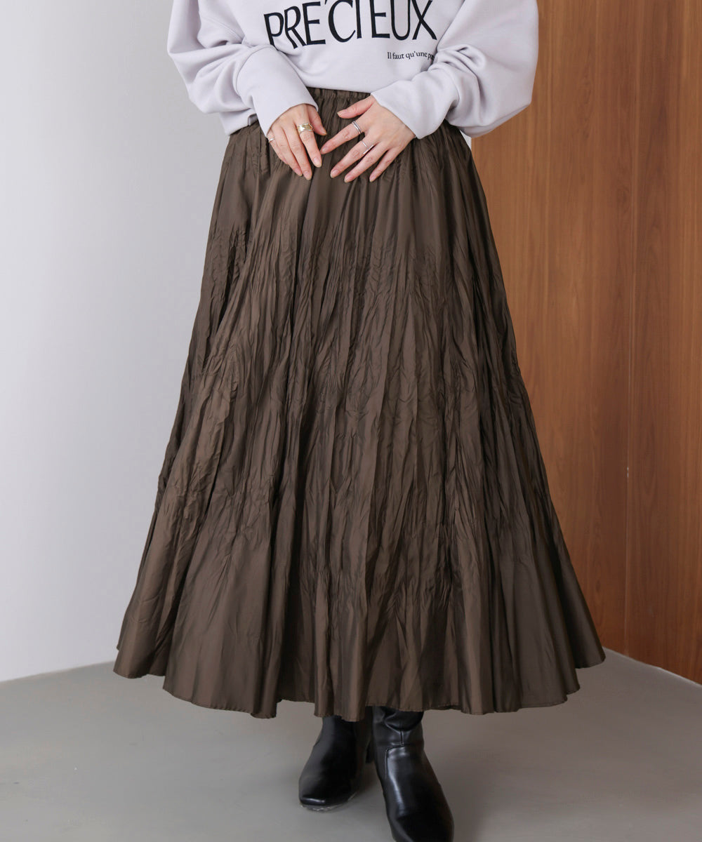 ワッシャーマットサテンスカート