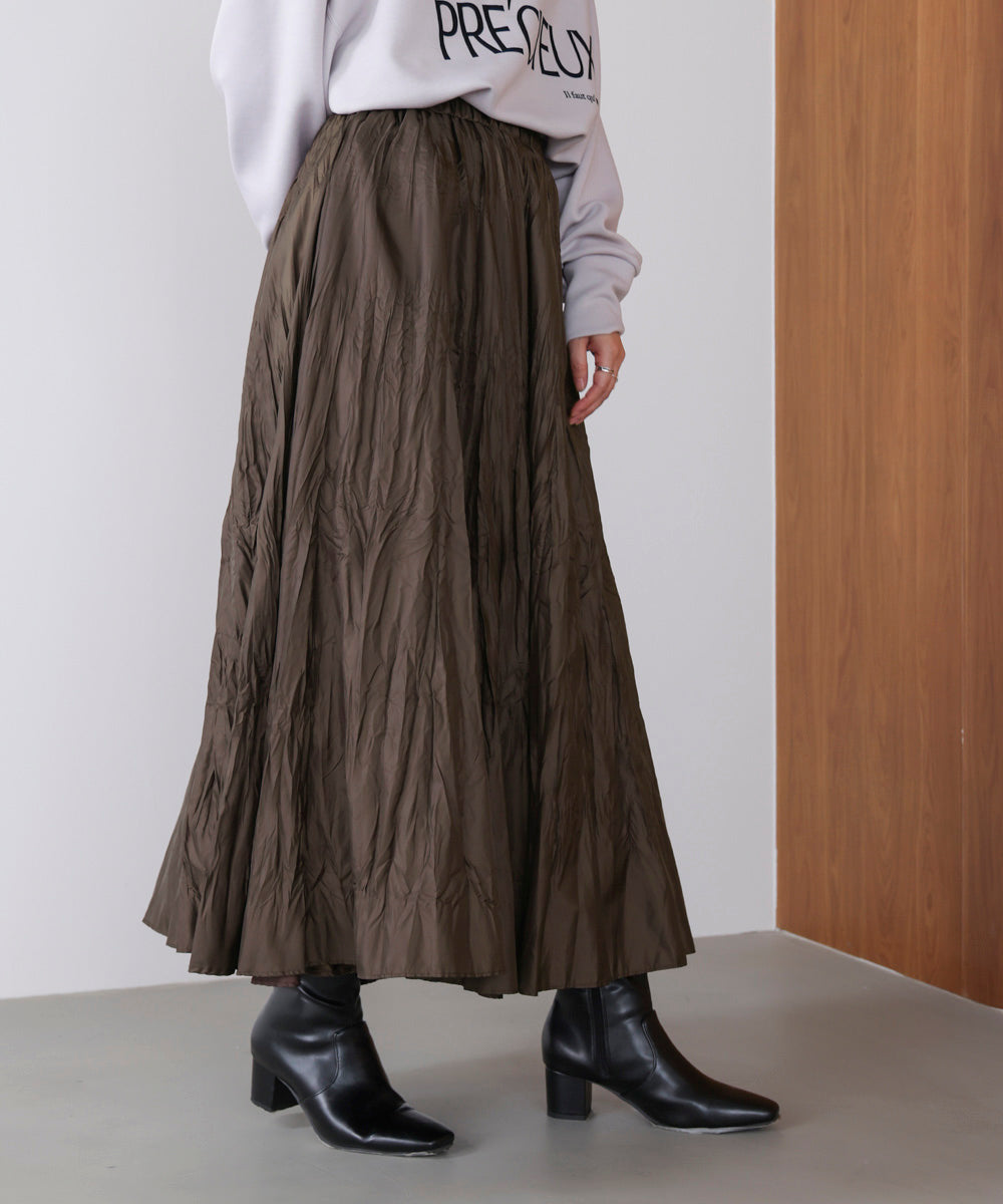 ワッシャーマットサテンスカート