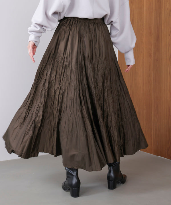ワッシャーマットサテンスカート