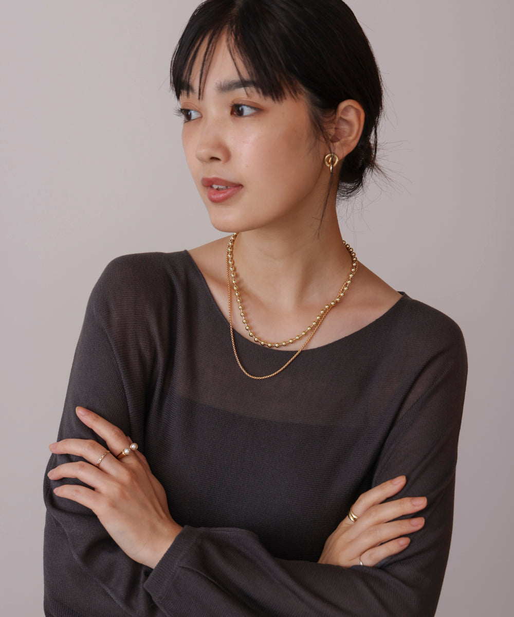 ボールチェーンニレンショートネックックレス