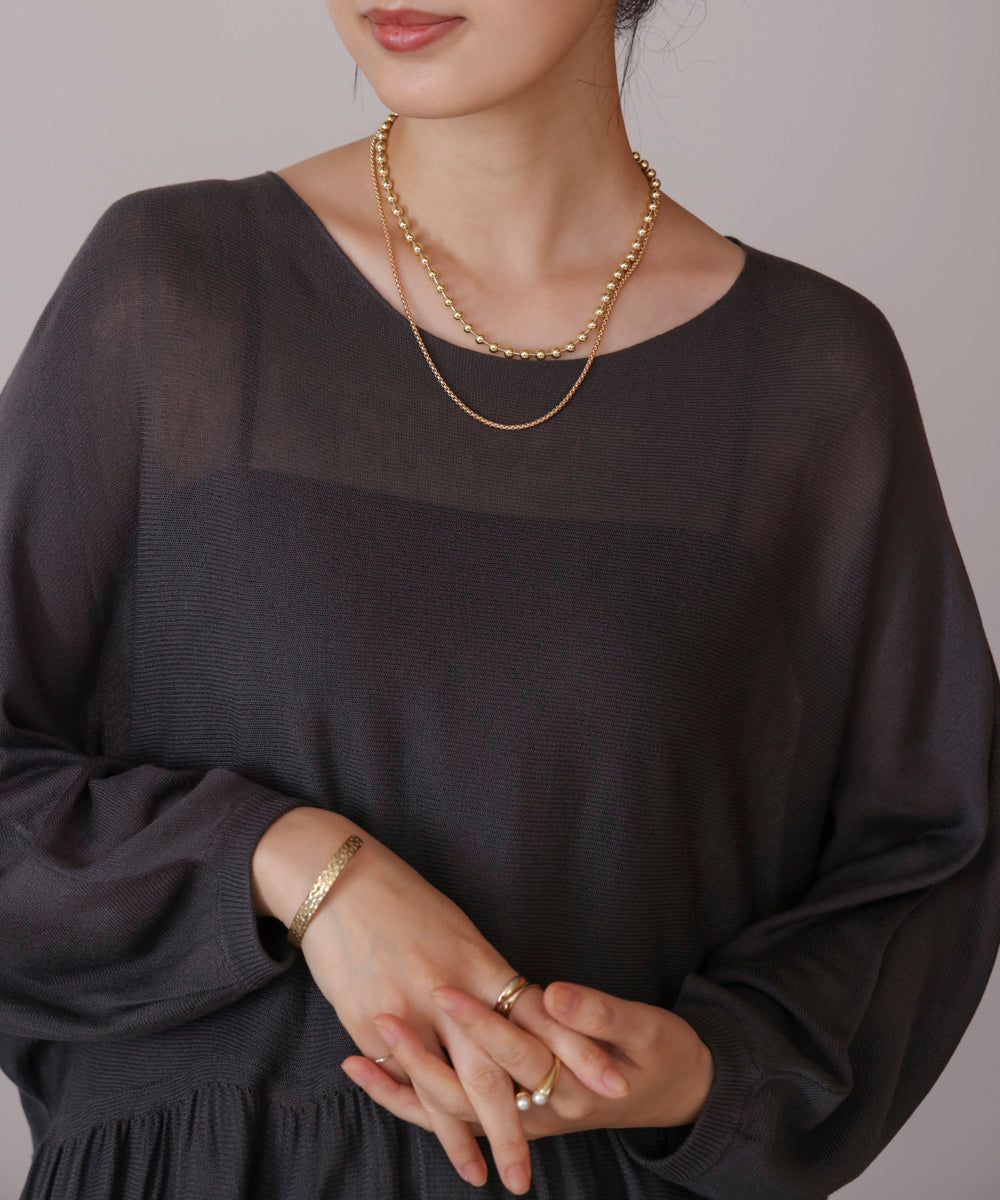 ボールチェーンニレンショートネックックレス