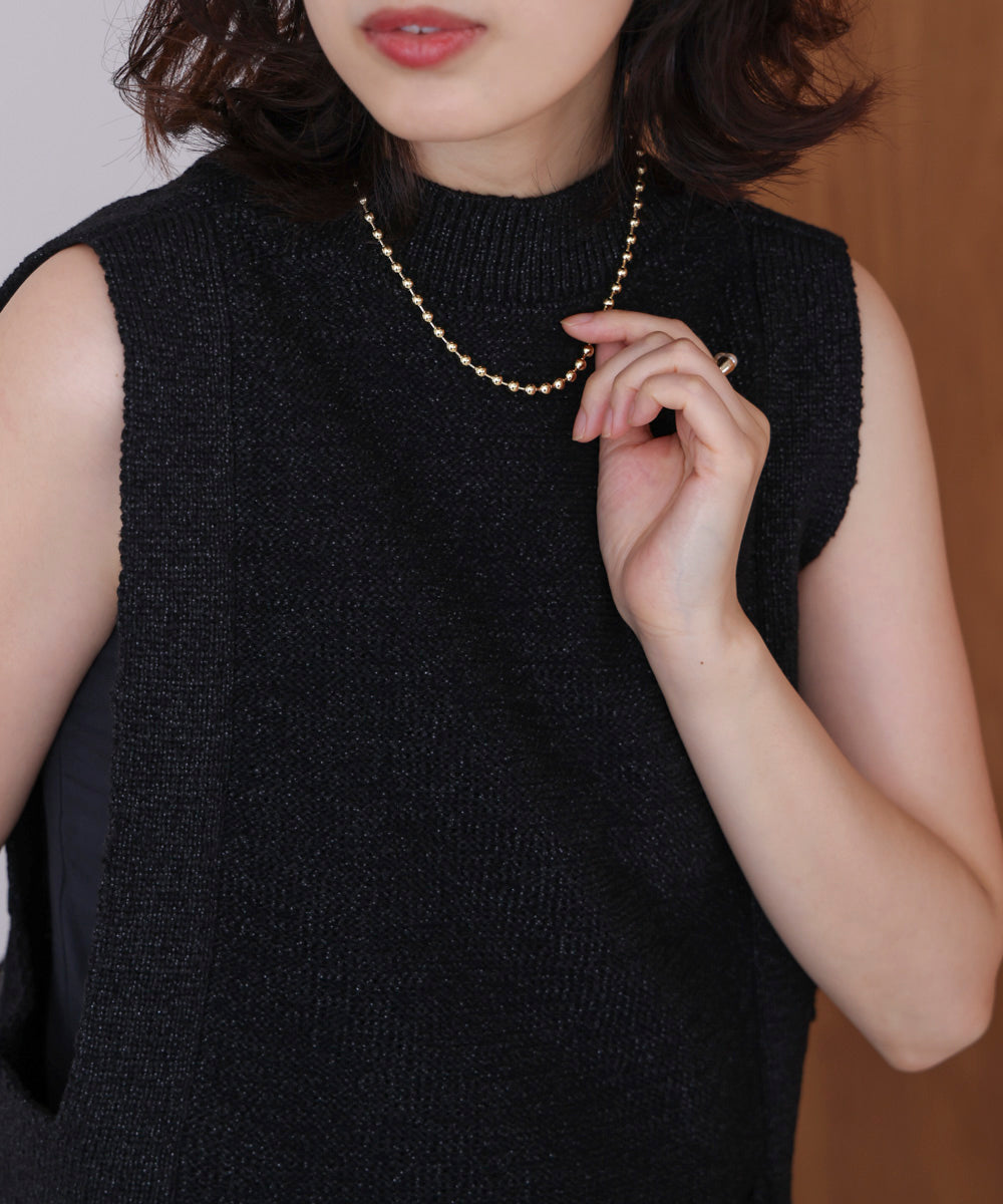 ボールチェーンニレンショートネックックレス