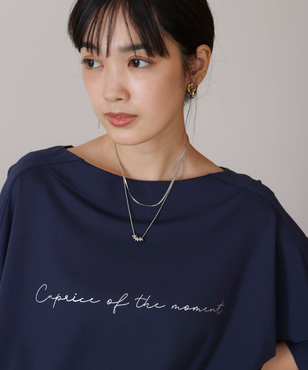 センターメタルループショートネックレス