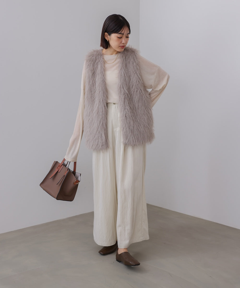 ソフトツイルワイドパンツ