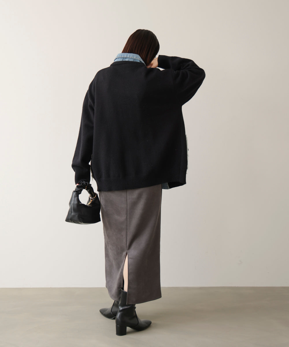 ニットコンビデニムジャケット