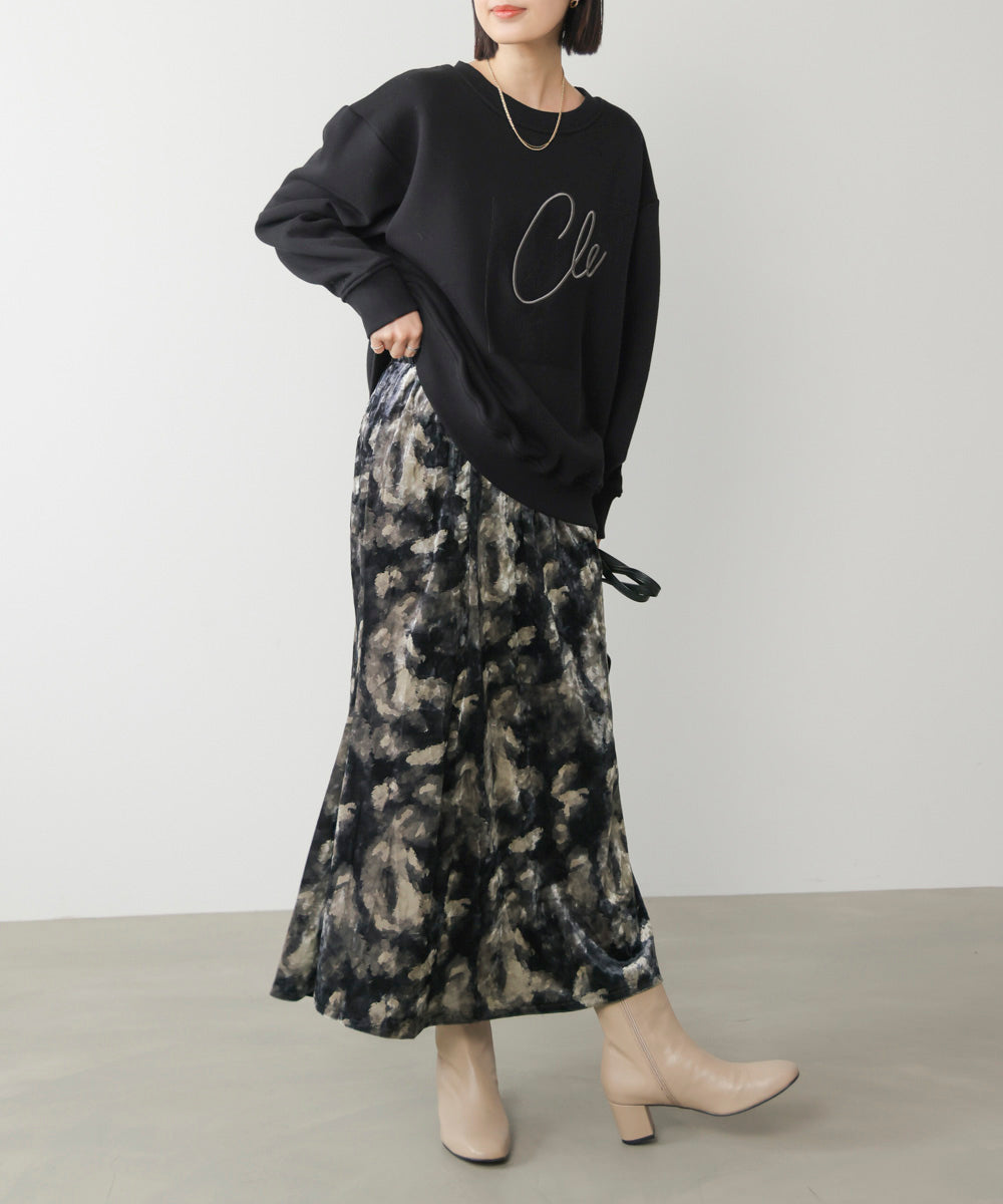 ベロアニュアンス柄スカート