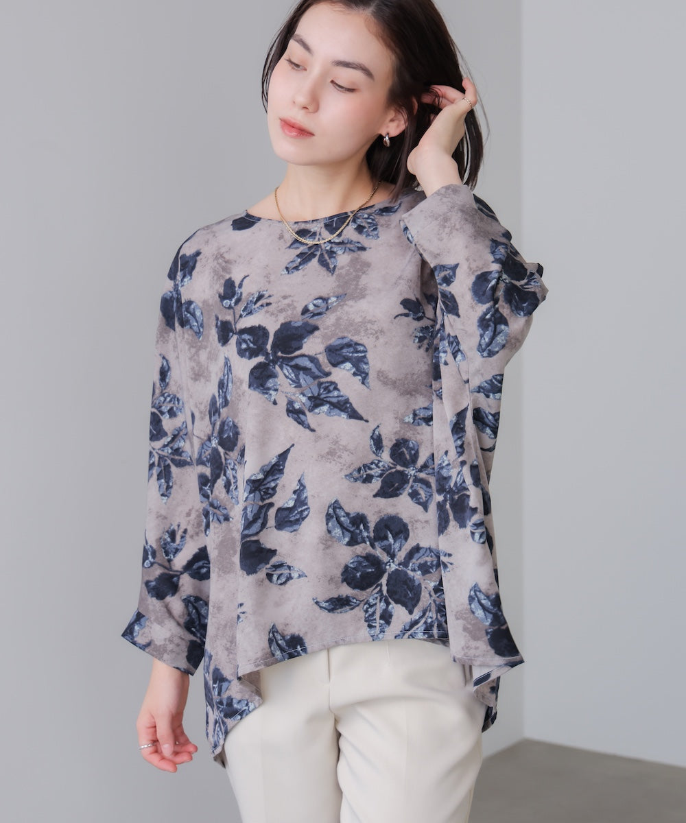 花柄ワイドブラウス