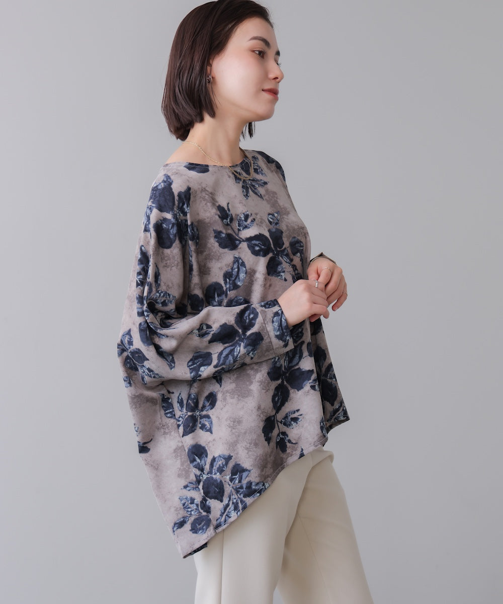 花柄ワイドブラウス