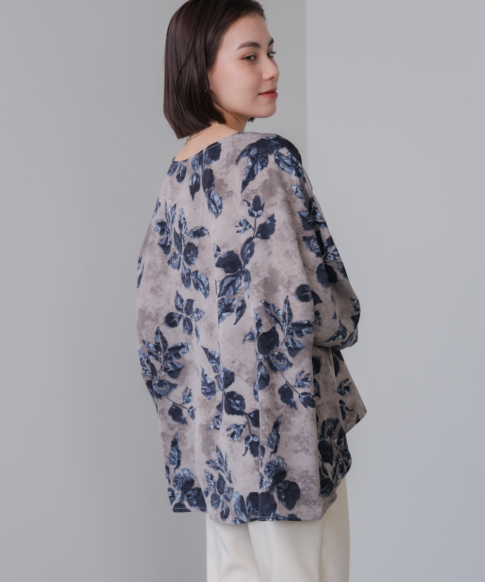 花柄ワイドブラウス