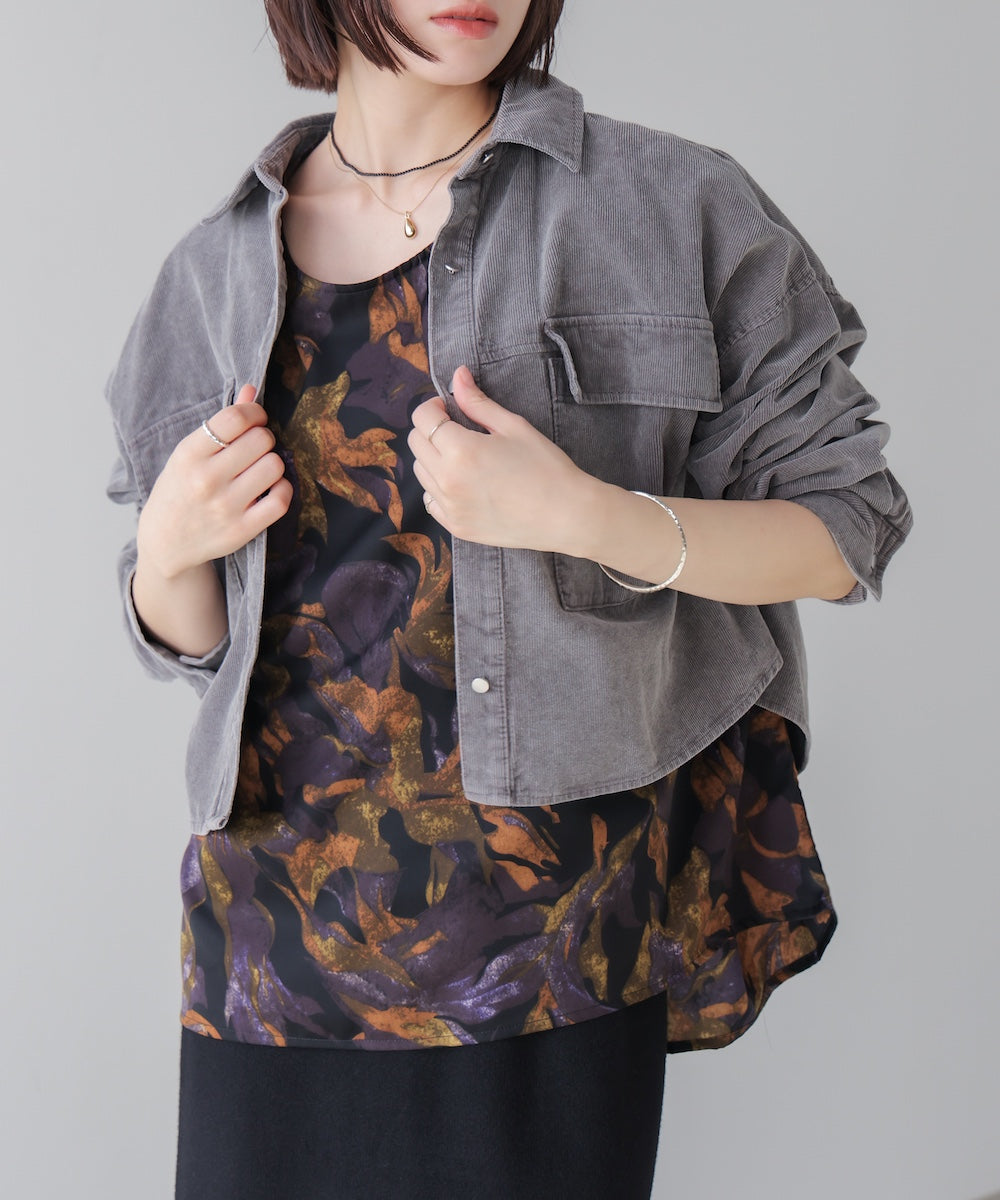 花柄ワイドブラウス