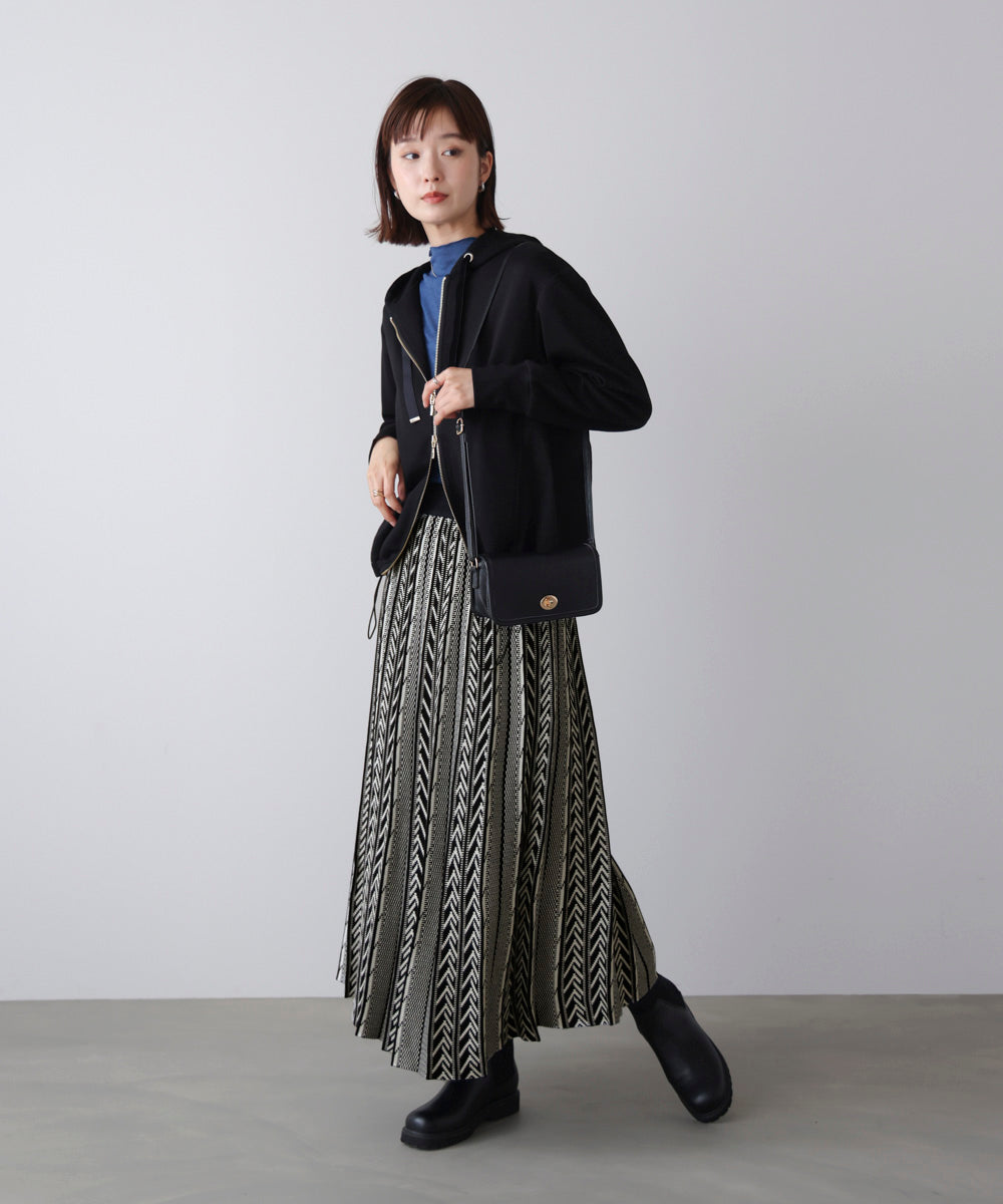 幾何柄ニットスカート